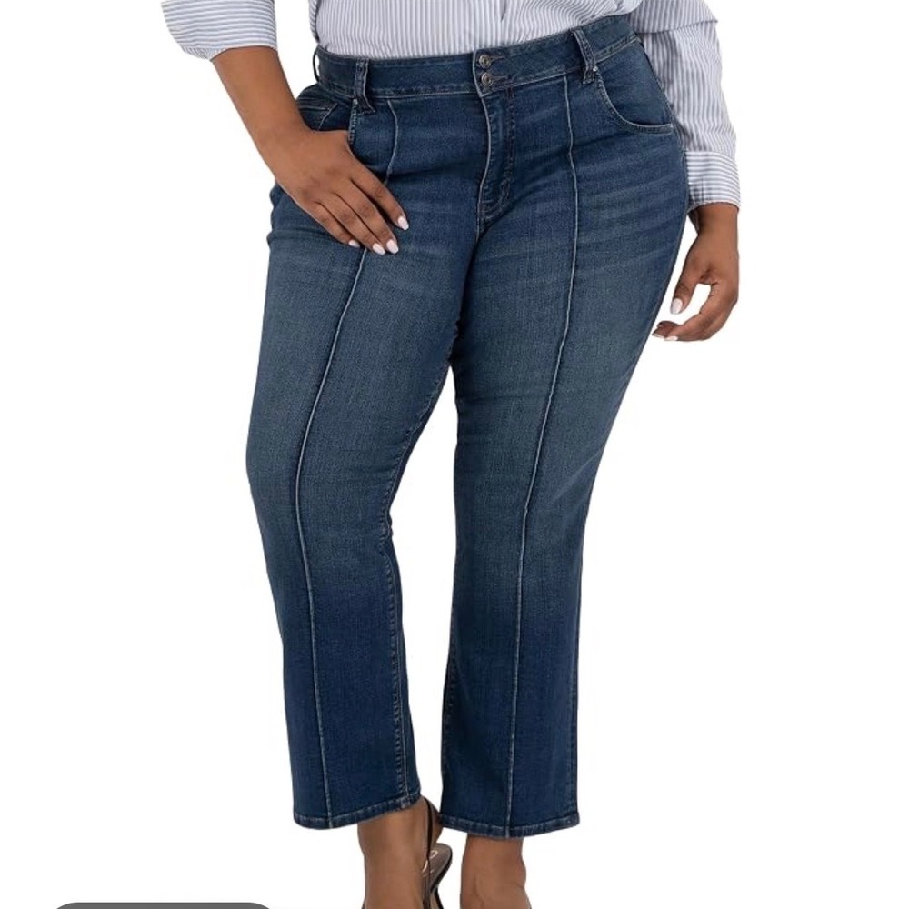 KUT from the Kloth Natalie High Rise Bootcut Seamed Jeans Blue 16W